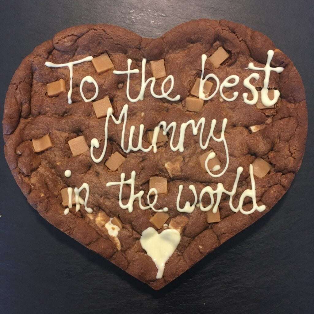 Handmade fudge cookie giant heart shape mothers day