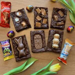Brownie treat boxes, brownie gift boxes, fully loaded brownie slices, best brownie slices with UK delivery