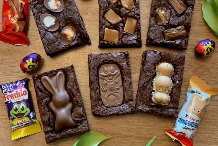 Brownie treat boxes, brownie gift boxes, fully loaded brownie slices, best brownie slices with UK delivery