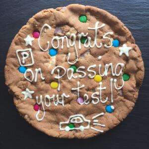 Personalised Giant Cookie - Rainbow Cookie 34 Personalised Congratulations on passing your driving test gift Giant Cookie Edible Gift Card