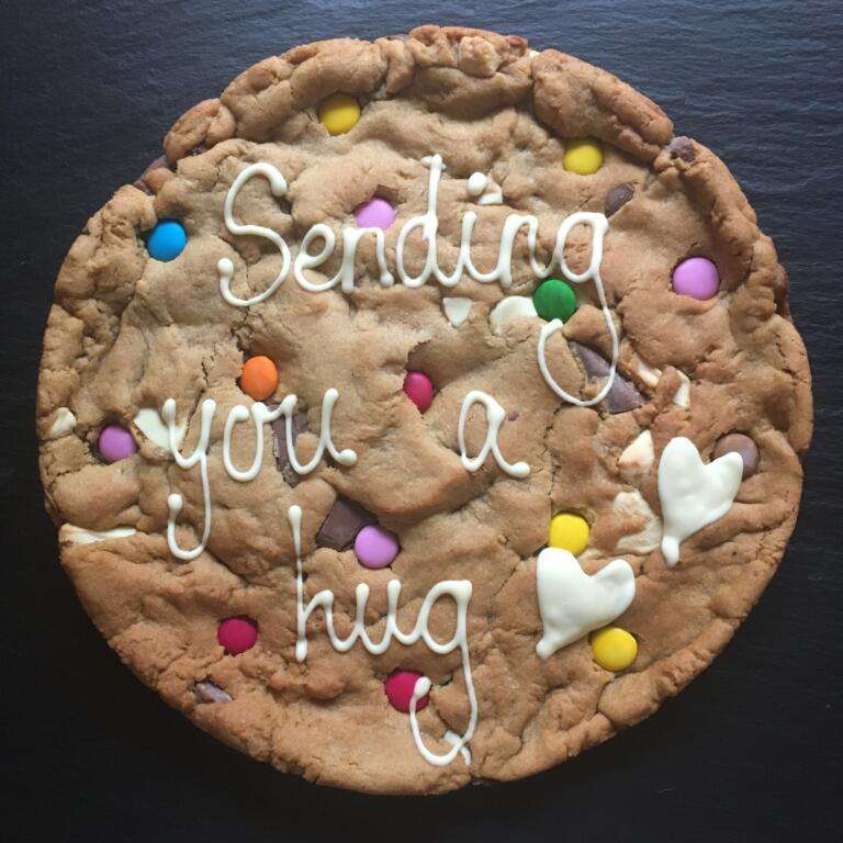 Personalised Giant Cookie - Rainbow Cookie 27 Personalised Sympathy Card Gift Rainbow Giant Cookie Sending you a hug
