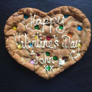 Personalised Giant Cookie - Rainbow Cookie 37 Rainbow heart Giant Cookie happy Valentines Day Gift