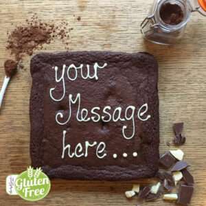 gluten free brownie personalised with uk delivery