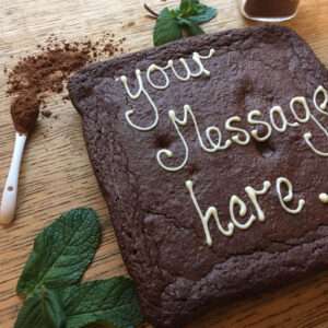 Chocolate Mint Brownie Giant 8" Personalised 30 chocolate mint giant brownie personalised with uk delivery