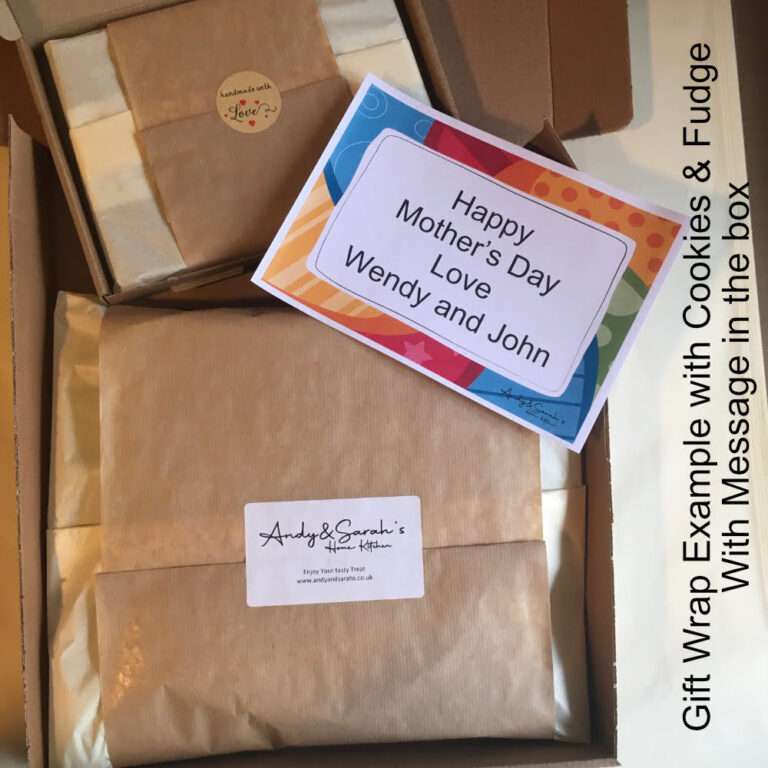Gift wrap example personalised giant cookie and handmade fudge