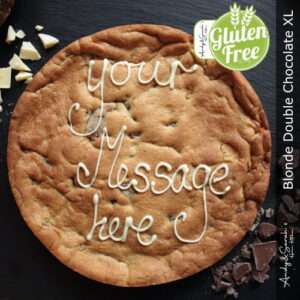 gluten free double chocolate chip personalised giant cookie