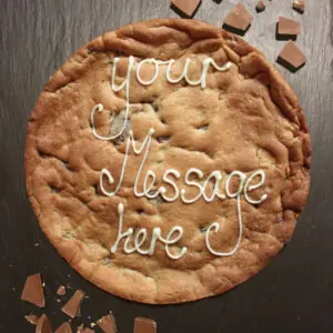 Personalised Giant Cookie - Milk Chocolate Chip 31 milk chocolate personalised giant cookie uk delivery