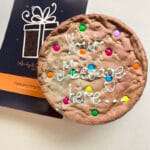 rainbow smarty chocolate personalised giant cookie uk delivery