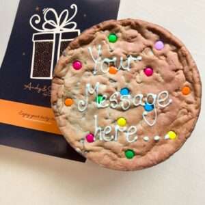 rainbow smarty chocolate personalised giant cookie uk delivery