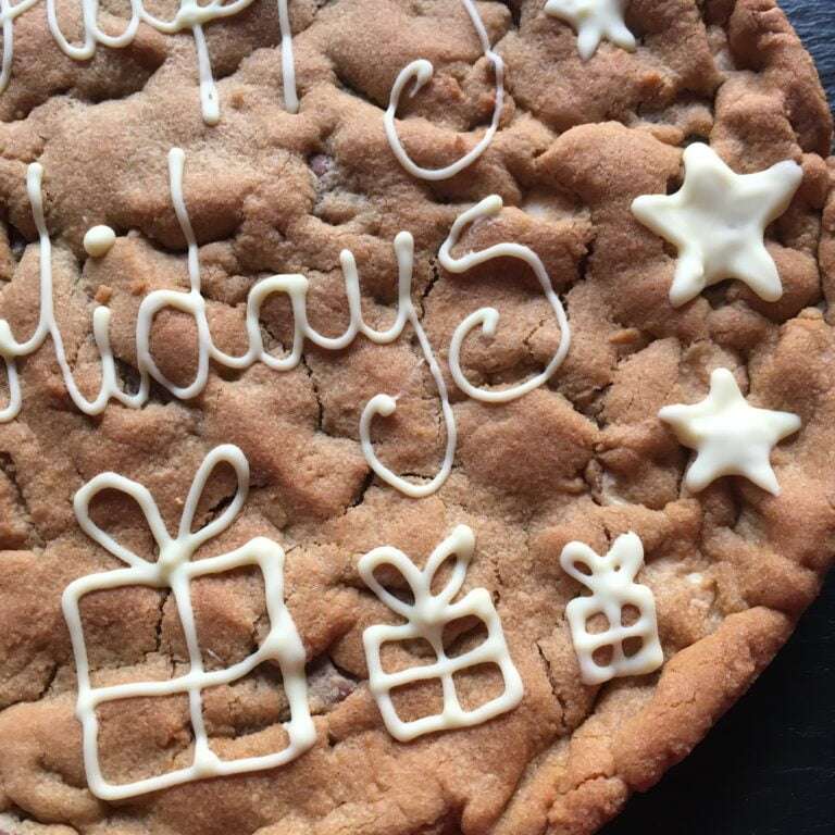 Happy Holidays Special Christmas giant cookie delivery uk