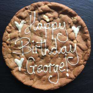 Personalised Giant Cookie - Double Chocolate Chip 34 Happy Birthday Cookie Cake, Double Chocolate Personalised Food Cookie Gift