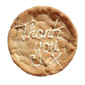Thank You Personalised Cookie Card 6 inch 31 thank you giant personalised cookie card