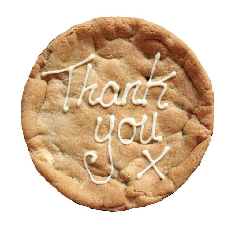 Thank You Personalised Cookie Card 6 inch 27 thank you giant personalised cookie card