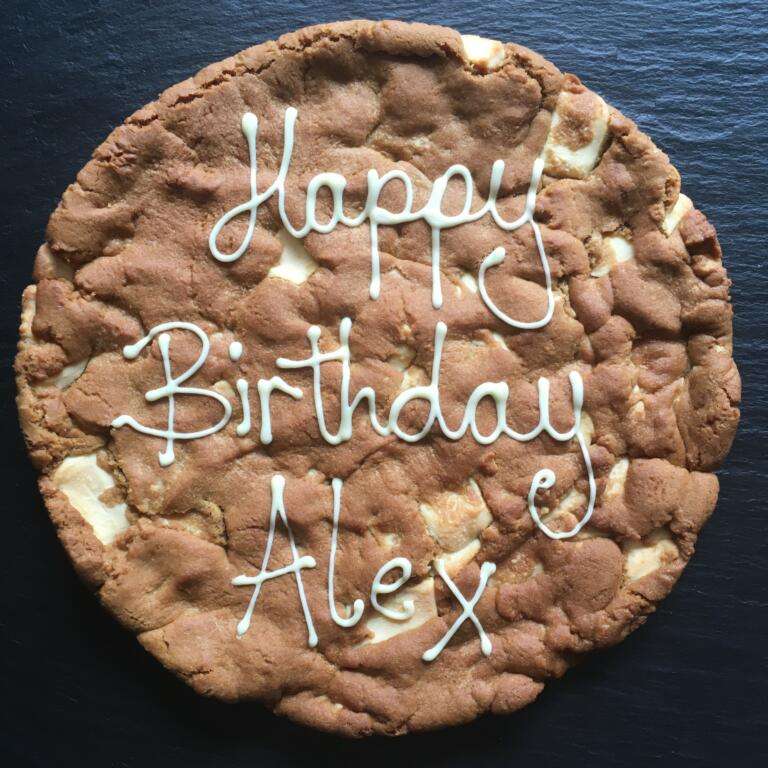 White Chocolate Cookie Cake Personalised Happy Birthday gift