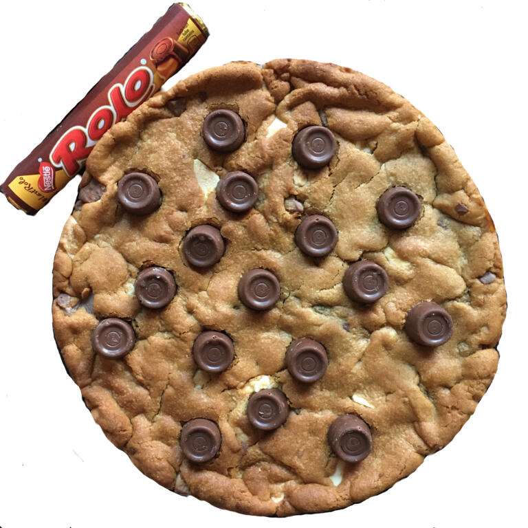 Rolo - XL 10 Inch Fully Loaded Giant Cookie Pie 27 Rolo Caramel Chocolate fully loaded giant cookie
