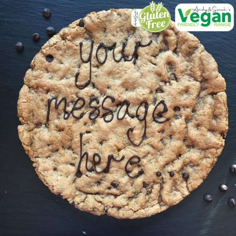 vegan and gluten free dairy free chocolate giant personalised cookies