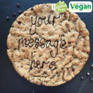 vegan and gluten free dairy free chocolate giant personalised cookies