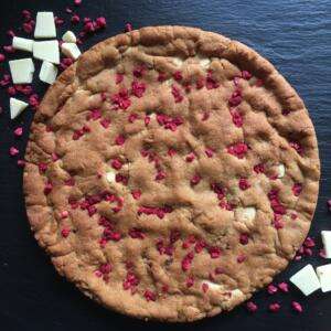White Chocolate & Raspberry - XL 10 Inch Fully Loaded Giant Cookie Pie 33 white chocolate and raspberry giant fully loaded cookie uk delivery free