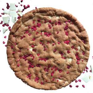 White Chocolate & Raspberry - XL 10 Inch Fully Loaded Giant Cookie Pie 32 white chocolate and raspberry giant personalised cookie