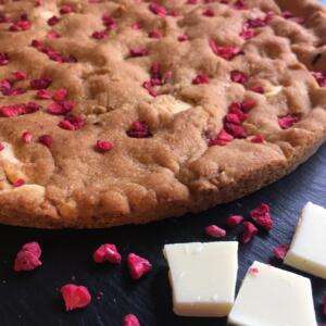 White Chocolate & Raspberry - XL 10 Inch Fully Loaded Giant Cookie Pie 34 white chocolate and raspberry giant fully loaded cookie uk delivery free