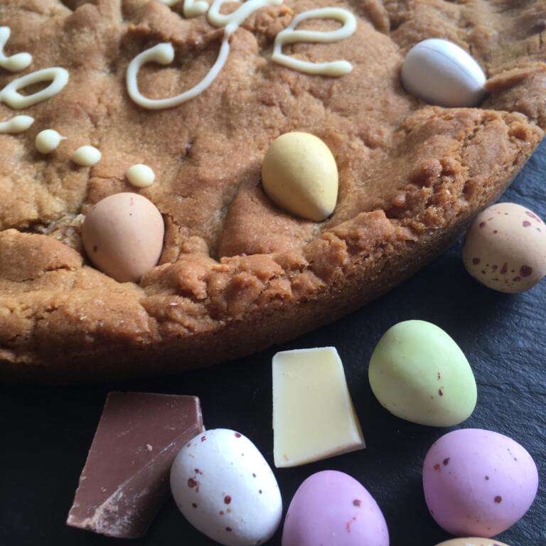 easter special giant chocolate double chip cookie personalised