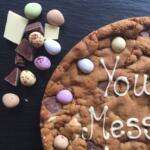 easter special giant chocolate double chip cookie personalised