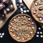 easter special giant chocolate double chip cookie personalised