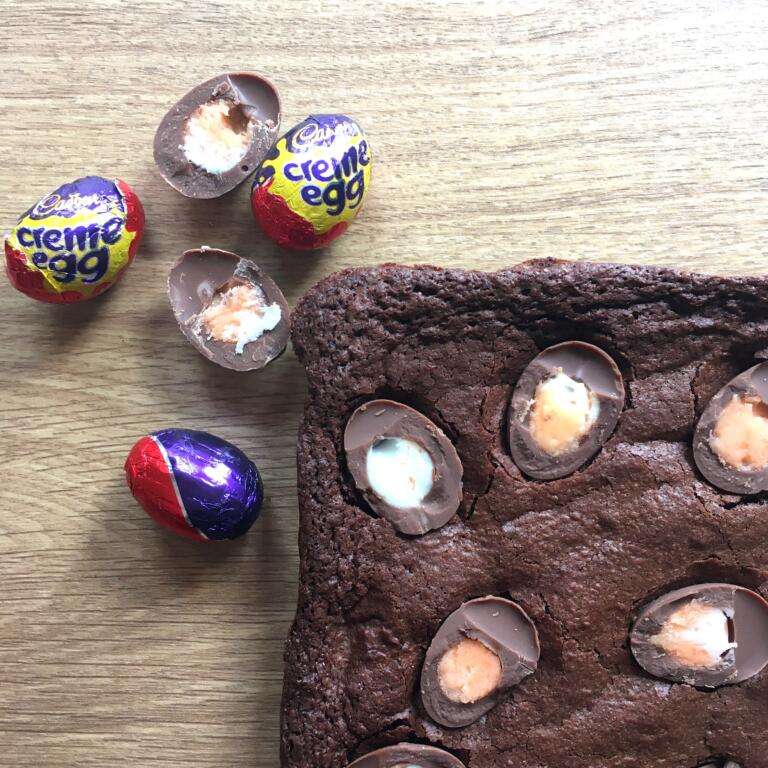 Brownie - Cadburys Cream Egg Fully Loaded 30 Easter special cadburys cream egg brownie fully loaded