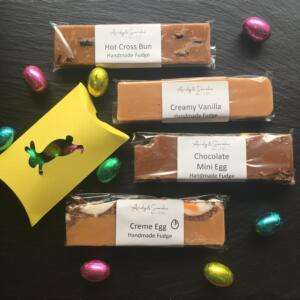 Easter Fudge & Chocolates Bundle with Easter Gift Wrap 27 Easter fudge and chocolate egg pack uk delivery