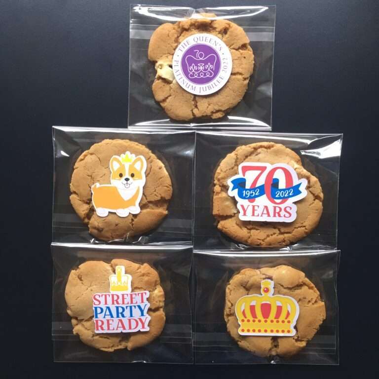 Jubilee themed Cookies Individually wrapped party favours great alternative to cakes