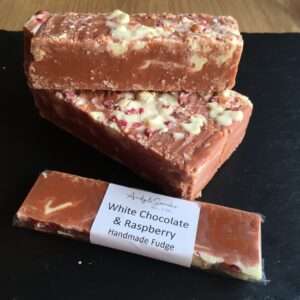 White Chocolate and Raspberry hand made fudge uk delivery