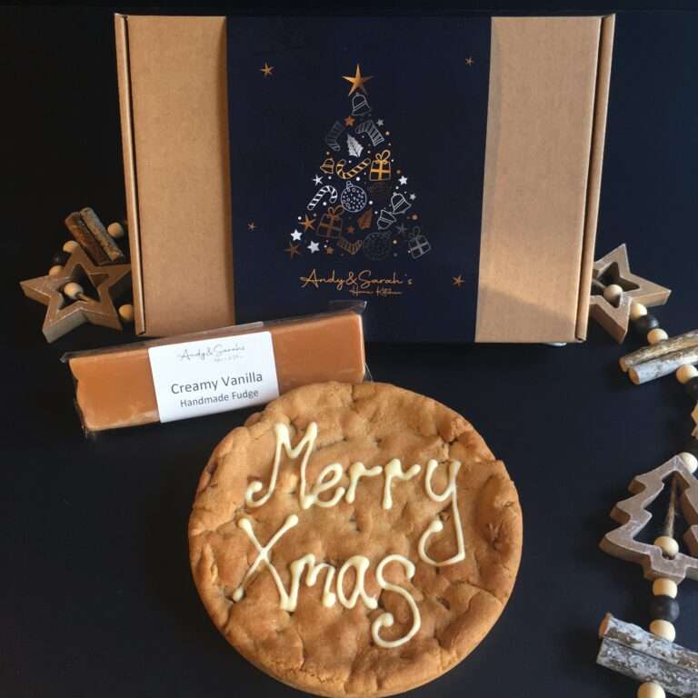christmas cookie and fudge gift box