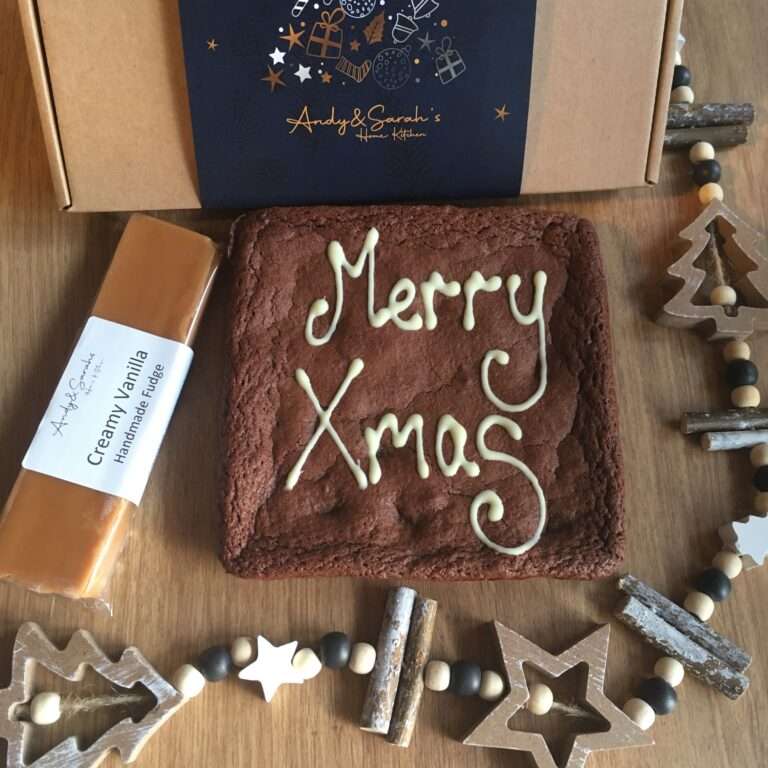christmas brownie and fudge gift box