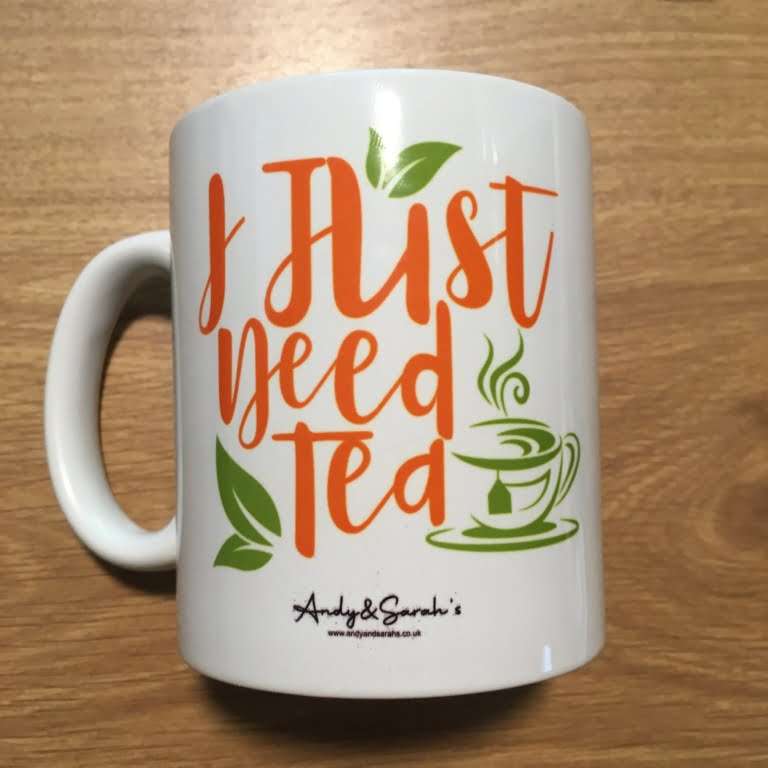 Individually wrapped and sealed tea bags with custom mug cup gift set