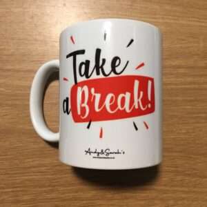 Individually wrapped and sealed tea bags with custom mug cup gift set