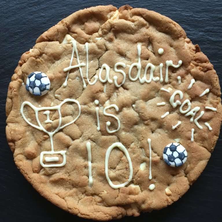 Football Themed Cookie- Birthday- NAME-is-AGE