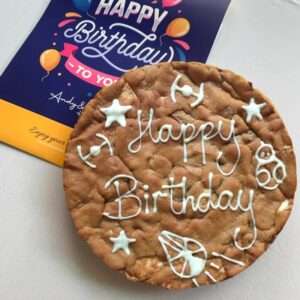 Happy Birthday Star Wars Cookie Giant Cookie Cake Double Chocolate Birthday celebration cake space ship R2D2