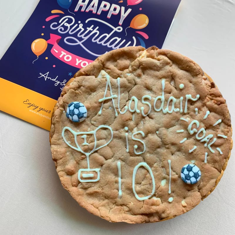 Celebrate with the Best Birthday Cookies Vegan or Gluten Free 2 Football Themed Giant Birthday Cookie- NAME-is-AGE- double chocolate celebration cookie cake