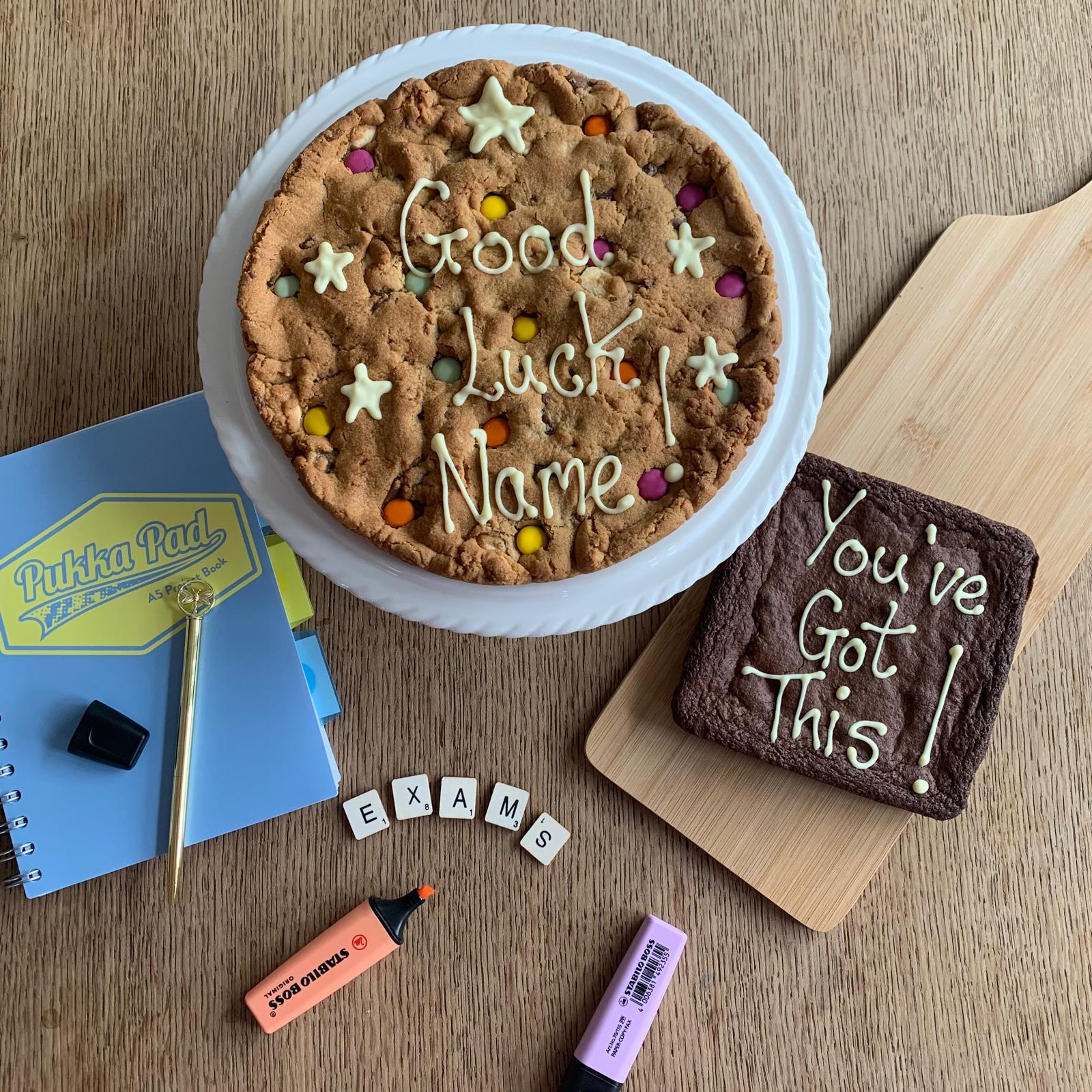 Giant Gluten Free Treats Personalized and Gift Wrapped 2 Study success, exam treats, Motivational treats, study treats, good luck, affirmation gifts, cookie, brownie