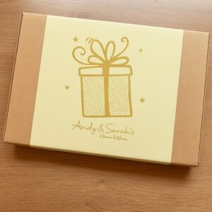 Gift wrap example personalised giant cookie and handmade fudge