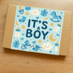 Its a boy baby new born gifts giant personlised cookies and brownies with hand made fudge