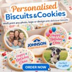 8 x Custom Individual Cookies (Photos, Logos ect) 1 custom biscuits and personalised corporate gifts