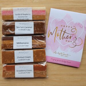 Mother's Day Fudge gift selection box. Handmade fudge customised present gifting for her